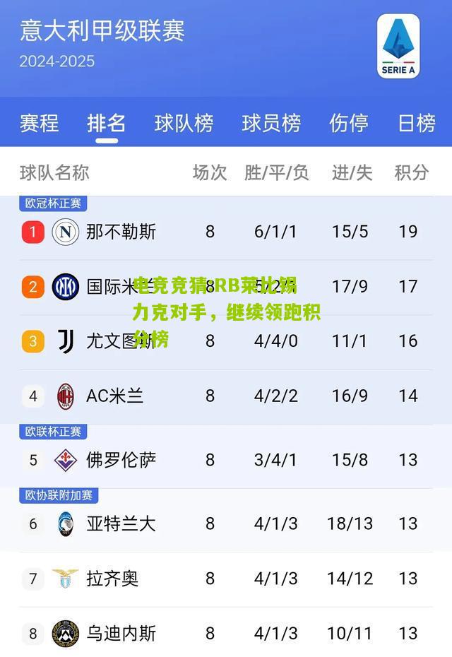RB莱比锡力克对手，继续领跑积分榜